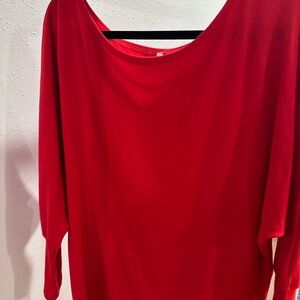 Vibrant Red Long Sleeve Top